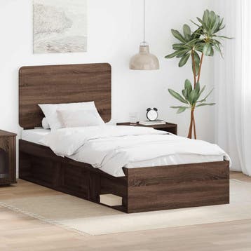vidaXL Bedframe Bruin Eiken 90 x 190 cm Massief grenenhout, Verzenden, Nieuw