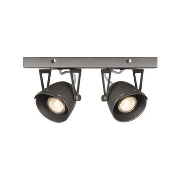Spot Cap | Antraciet | Metaal | 2-Lichts LABEL51, Verzenden
