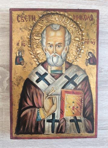 Icoon - Heilige Nicolaas de Wonderdoener, handgeschilderde