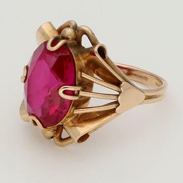 Bague - 14 carats Or rose Rubis, Bijoux, Sacs & Beauté, Bagues