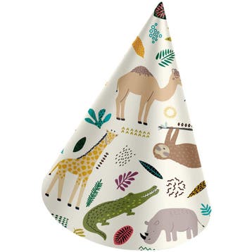 Jungle Dieren Feesthoedjes Papier Zoo Party 6st, Verzenden, Nieuw