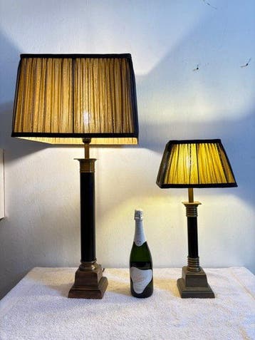 Toplicht - Tafellamp (2) - Messing, Metaal, Textiel, Huis en Inrichting, Nieuw
