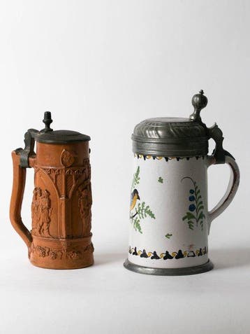 Bierpul (2) - Keramiek - Regensburg circa 1800, Antiek en Kunst