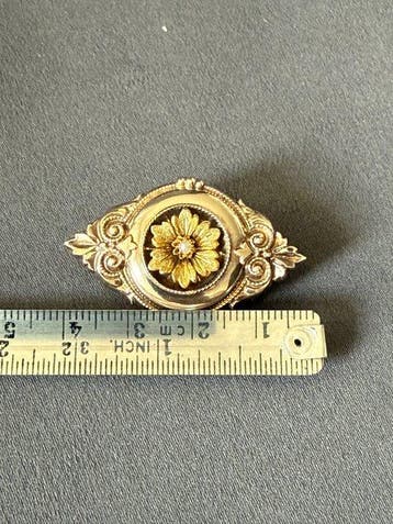 Zonder minimumprijs - Broche - 8 karaat Geel goud, Zilver