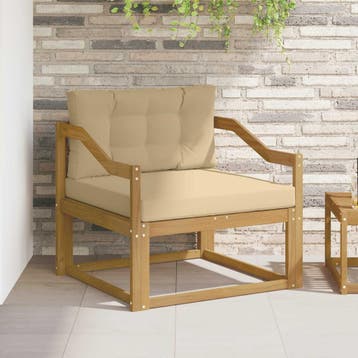 vidaXL Buiten Midden Sofa Polyester Wit, Huis en Inrichting, Zetels | Voetbanken en poefs, Verzenden, Nieuw