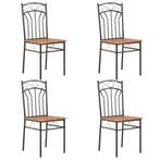vidaXL Eetkamerstoelen 4 st MDF bruin, Verzenden, Nieuw