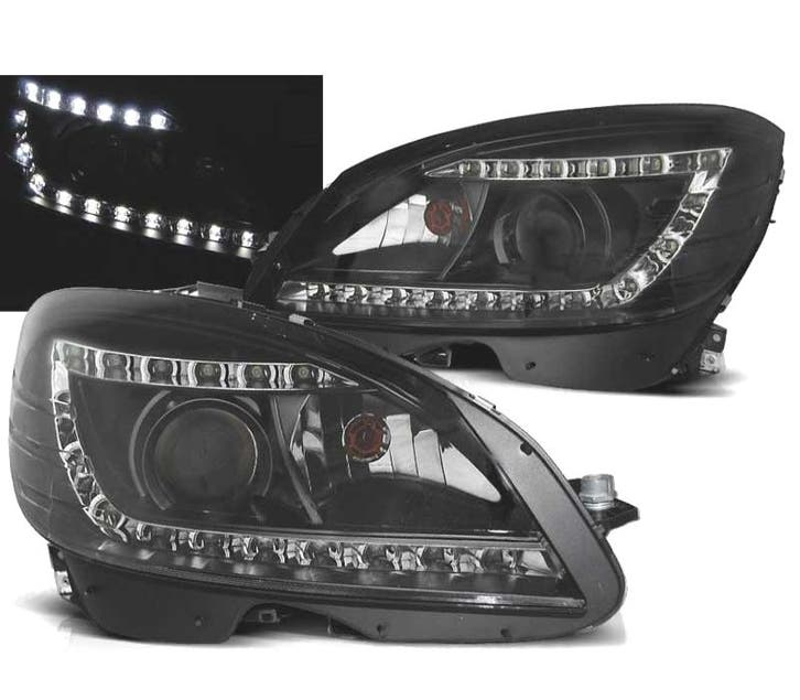 PHARES BIXENON MERCEDES CLASSE C W204 07-11 FEUX DE JOUR FON, Auto-onderdelen, Verlichting, Verzenden