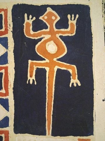 Origineel beschilderd wandtapijt uit Zimbabwe - Batik -