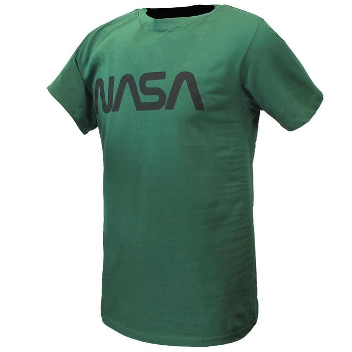 NASA T-Shirt Groen Zwart Logo - Officiële Merchandise, Kleding | Heren, T-shirts