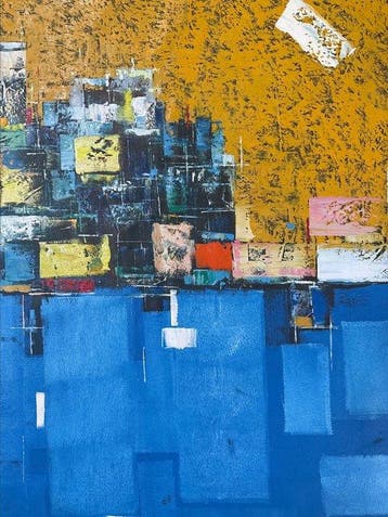 Hoang A (1984) - Infrastructure 120 140 cm, Antiek en Kunst