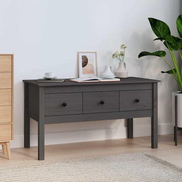 vidaXL Salontafel 102x49x55 cm massief grenenhout grijs, Verzenden, Nieuw