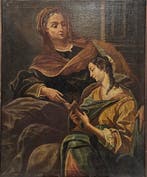 Italiaanse school (XVIII) - Santa Ana enseñando a leer a la, Antiek en Kunst