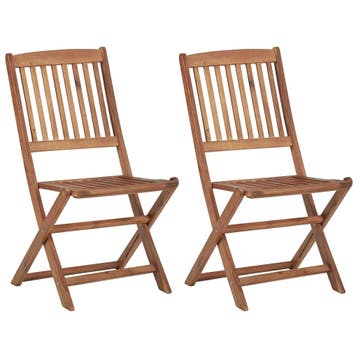 vidaXL Tuinstoelen 2 st inklapbaar massief acaciahout, Verzenden, Nieuw