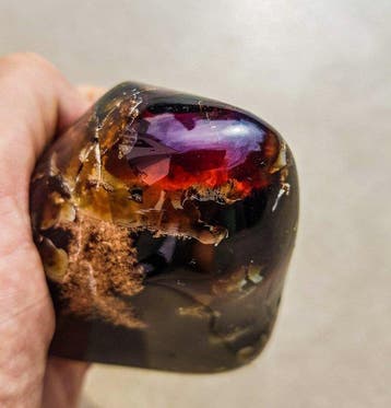 Amber - Barnsteen - HQ Freeform Blauwe Barnsteen - 8.5 cm -