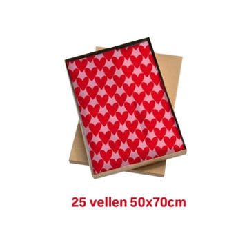 25 vellen vloeipapier hartjes XL - liefde - valentijn - v..., Diversen, Verzenden, Nieuw