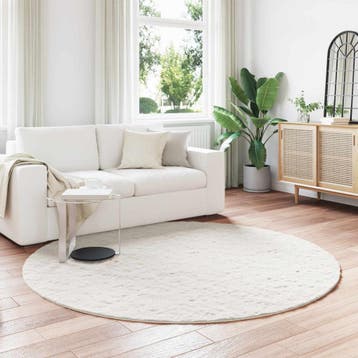 vidaXL Antislip vloerkleed van imitatie konijnenbont OLITE Ø, Verzenden, Nieuw