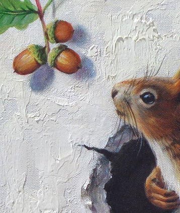 Gala - Squirrel painting ~ Acorns ~