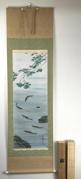 Kunii Ryunan Ayu Hangende rol met vissen -  - Japan -