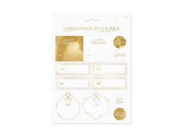 Cadeau Stickers Kerst Goud, Verzenden