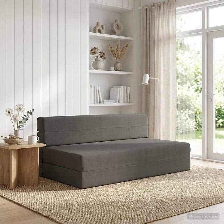 vidaXL Vouwbare Sofa Bed Donkergrijs 152 x 86,5 x 60 cm Stof, Huis en Inrichting, Zetels | Zetels, Nieuw, Verzenden