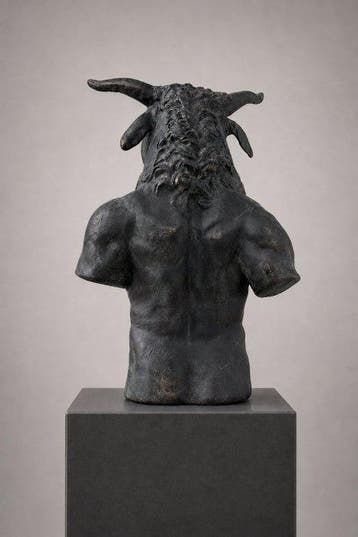 sculptuur, Asterione il Minotauro - 41 cm - Gips