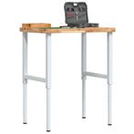 vidaXL Werkbank rechthoekig 80x60x(73-99,5) cm massief, Verzenden