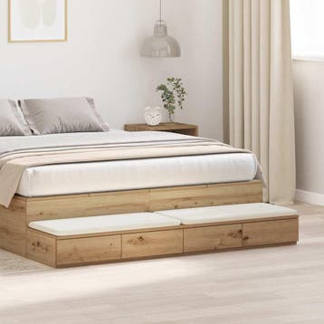 vidaXL Bedlades Artisan Eiken 160 x 36,5 x 16,5 cm Bewerkt, Verzenden, Nieuw