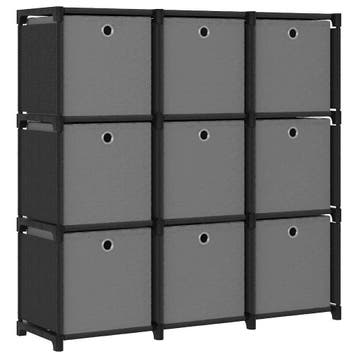 vidaXL Kast met 9 vakken met boxen 103x30x107,5 cm stof, Maison & Meubles, Armoires | Bibliothèques, Verzenden