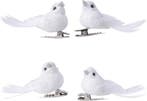 Witte vogeltjes op clip Wit glitter 4 stuks, Hobby & Loisirs créatifs