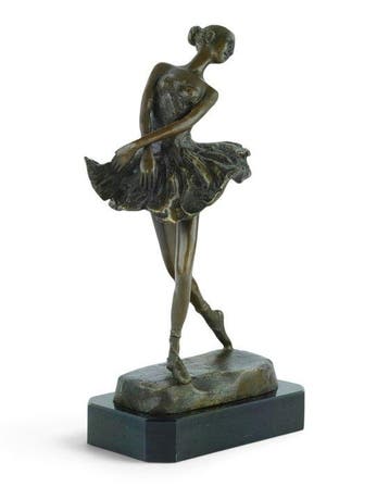 sculptuur, Ballerina inspired by Degas - 27 cm - Brons,, Antiek en Kunst