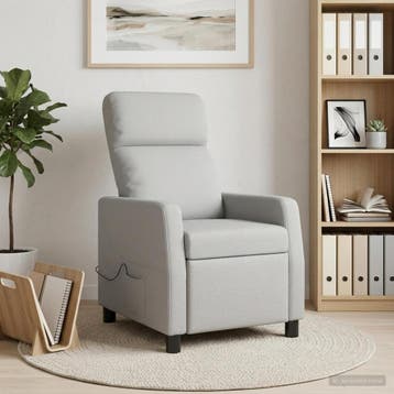 vidaXL Massage Relaxstoel Wolkgrijs Stof, Verzenden