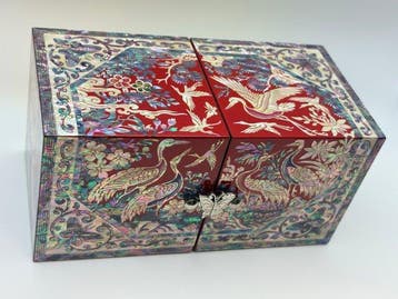 Najeon Chilgi sieradendoos met reigermotief - Hout,