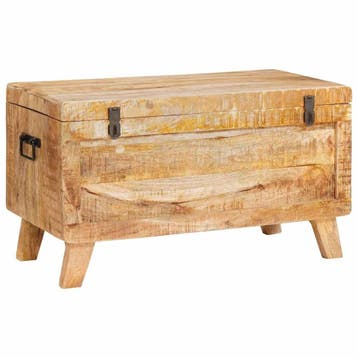 vidaXL Opbergbox met opslag met slot 70 x 35 x 40 cm massief, Verzenden, Nieuw
