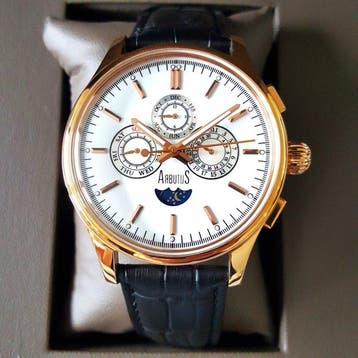 Arbutus - Automatic - CALENDAR - Sun / Moon - Gold - NEW -, Nieuw