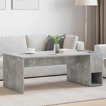 vidaXL Salontafel Beton Grijs 101,5 x 50 x 37 cm Bewerkt, Huis en Inrichting, Verzenden, Nieuw