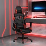 vidaXL Massage gamestoel met voetensteun kunstleer zwart en, Verzenden