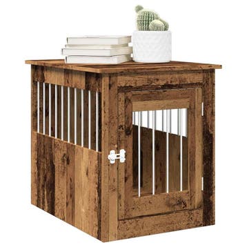 vidaXL Hondenbench 55x75x65 cm bewerkt hout oud houtkleurig, Verzenden