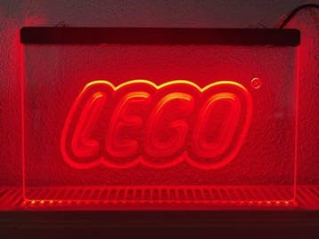 LEGO neon bord lamp LED verlichting reclame lichtbak *rood*, Verzenden
