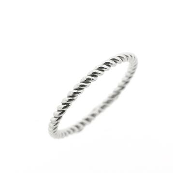 Witgouden gedraaide aanschuifring, Handtassen en Accessoires, Ringen, Gebruikt, Ophalen of Verzenden, 17 tot 18, Dame