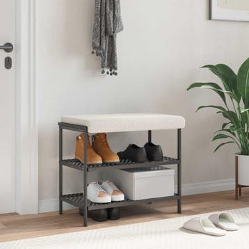 vidaXL Bankkussen Sherpa Stof Crèmekleurig Diepte 35 cm, Verzenden, Nieuw