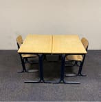 complete schoolset Galvanitas 12 stuks tafels + stoelen, Gebruikt, Hout, Vijf, Zes of meer stoelen