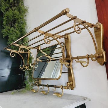 Art Deco Barlington Trein Wandkapstop Met Spiegel, 1970,