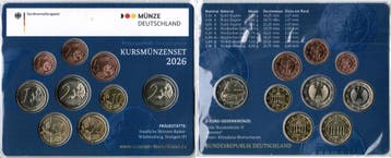 Allemagne Duitsland munten set Euro 2026 F 5 88 Euros, Verzenden, België