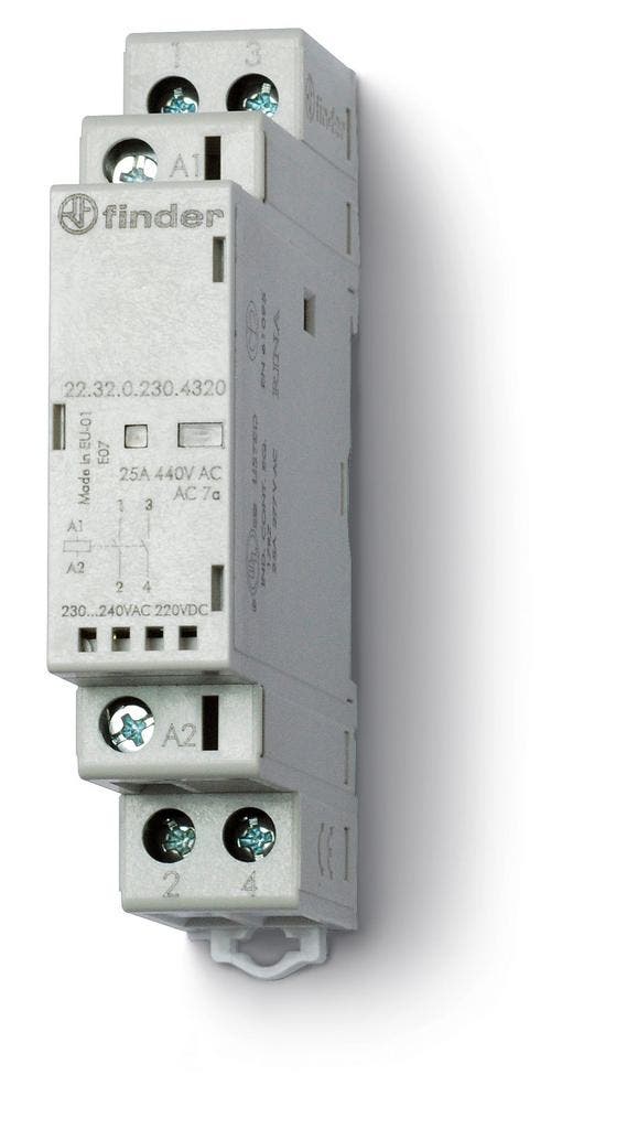 Finder 25A Modulaire Contacteur 2NO 230V AC/DC -, Bricolage & Construction, Électricité & Câbles, Envoi