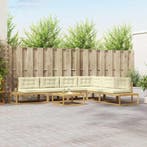 vidaXL Buiten bank set met kussen Wit 79 x 79 x 37 cm, Verzenden, Nieuw