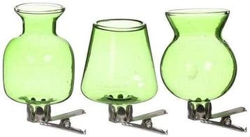 Gekleurd Glazen Flesje Clipper Groen Set 3 stuks met Clip, Hobby en Vrije tijd, Nieuw