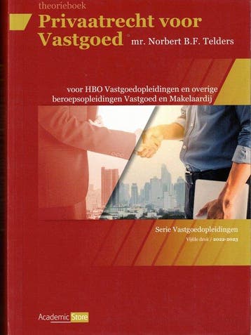 Privaatrecht voor Vastgoed-Theorieboek (editie 2022/2023) /, Verzenden, Gelezen, Norbert Telders