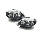 Phares Pour Citroen Saxo 99-03 Led Angel Eyes Fond Noir, Verzenden