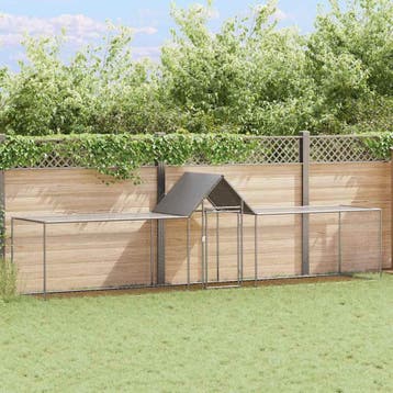 vidaXL Kippenren 5x1x1,5 m gegalvaniseerd staal, Verzenden