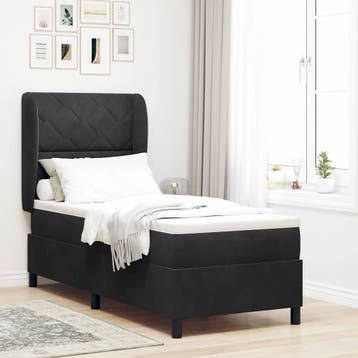 vidaXL Boxspring bed met hoofdeinde Zwart 200 x 80 cm, Verzenden, Nieuw